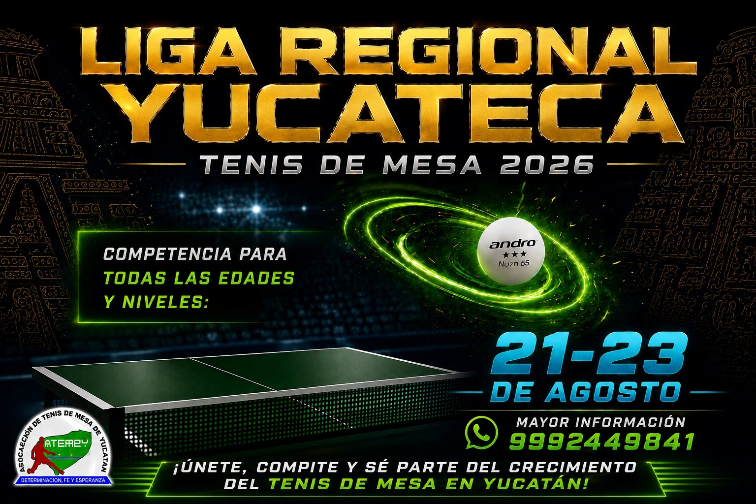 Cartel de Liga Regional Yucateca 21-23 de Agosto
